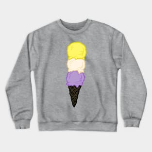 Nonbinary Pride Flag Ice Cream Sorbet Crewneck Sweatshirt